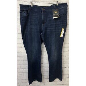 Lee Plus 24W‎ Medium Reg Fit Bootcut Stretch Mid Rise Blue Jeans New